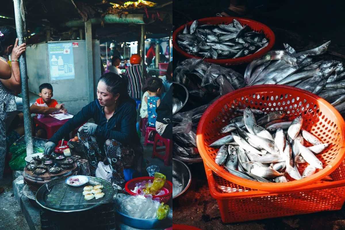 Fresh seafood at reasonable prices can be found at Giai Son Market