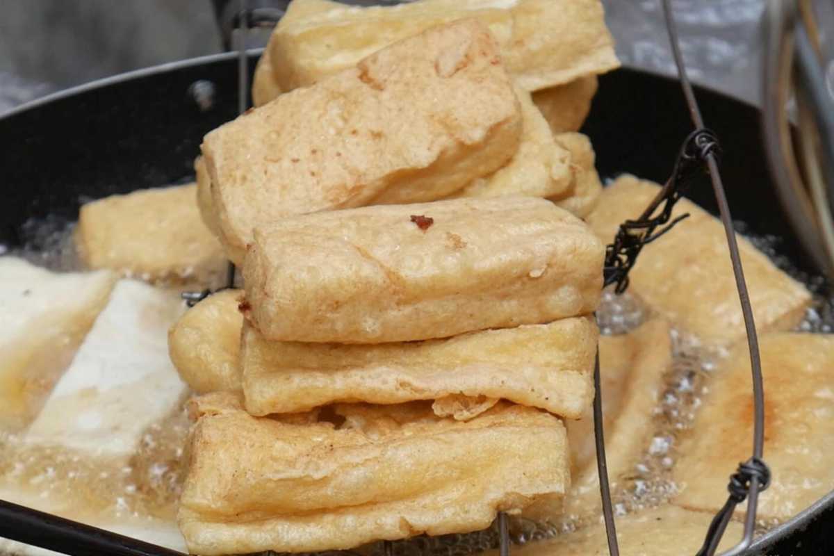 Golden fried tofu